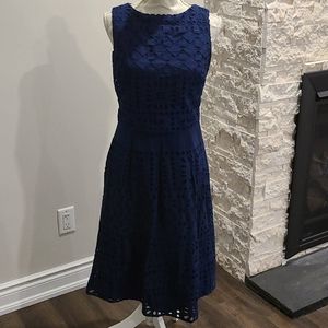 Lauren Ralph Lauren Blue Laser cut cotton dress